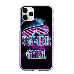 Чехол iPhone 11 Pro матовый Gamer Girl Девушка-геймер, цвет: 3D-сиреневый