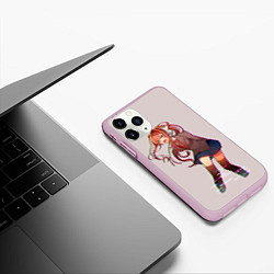 Чехол iPhone 11 Pro матовый Cyber Monika, цвет: 3D-розовый — фото 2