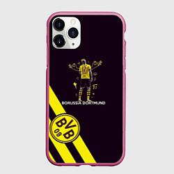 Чехол iPhone 11 Pro матовый Холанд Боруссия, цвет: 3D-малиновый