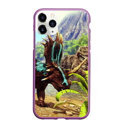 Чехол iPhone 11 Pro матовый Ark Survival АРК СУРВИВАЛ спина Z, цвет: 3D-фиолетовый