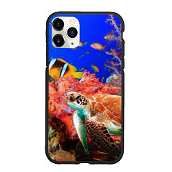 Чехол iPhone 11 Pro матовый Морская черепаха