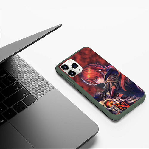 Чехол iPhone 11 Pro матовый Diluc - Genshin Impact / 3D-Темно-зеленый – фото 3