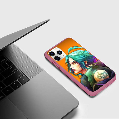 Чехол iPhone 11 Pro матовый СЯО GENSHIN IMPACT / 3D-Малиновый – фото 3