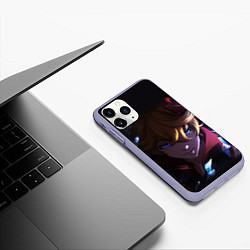 Чехол iPhone 11 Pro матовый ТАРТАЛЬЯ - GENSHIN IMPACT, цвет: 3D-светло-сиреневый — фото 2