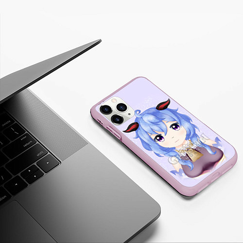 Чехол iPhone 11 Pro матовый GENSHIN IMPACT ГАНЬ ЮЙ / 3D-Розовый – фото 3