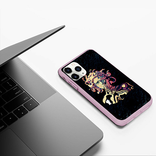 Чехол iPhone 11 Pro матовый Горгона YES / 3D-Розовый – фото 3