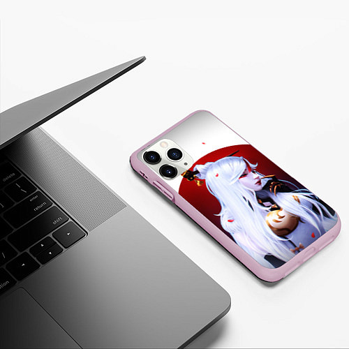 Чехол iPhone 11 Pro матовый GENSHIN IMPACT НИН ГУАН / 3D-Розовый – фото 3