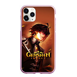 Чехол iPhone 11 Pro матовый GENSHIN IMPACT ZHONGLI, цвет: 3D-розовый