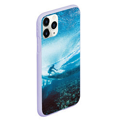 Чехол iPhone 11 Pro матовый Под водой, цвет: 3D-светло-сиреневый — фото 2