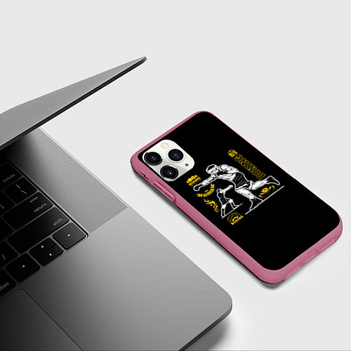 Чехол iPhone 11 Pro матовый BOXING / 3D-Малиновый – фото 3