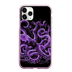 Чехол iPhone 11 Pro матовый Фиолетовый Кракен, цвет: 3D-розовый
