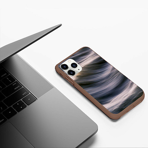 Чехол iPhone 11 Pro матовый Море волнуется / 3D-Коричневый – фото 3