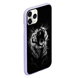 Чехол iPhone 11 Pro матовый Тигр рычит Tiger realistic, цвет: 3D-светло-сиреневый — фото 2