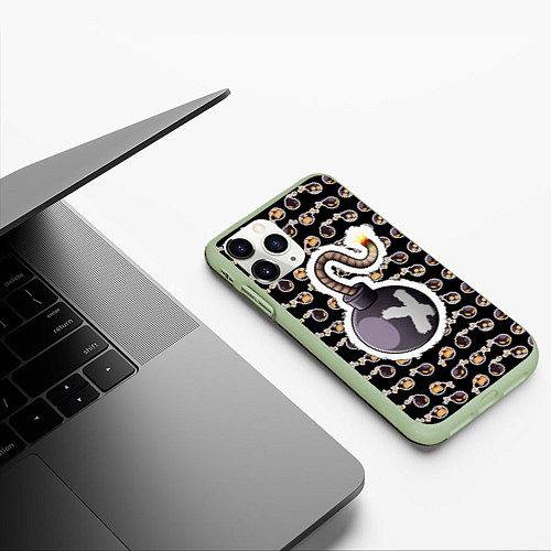 Чехол iPhone 11 Pro матовый Friday night funkin, whitty / 3D-Салатовый – фото 3
