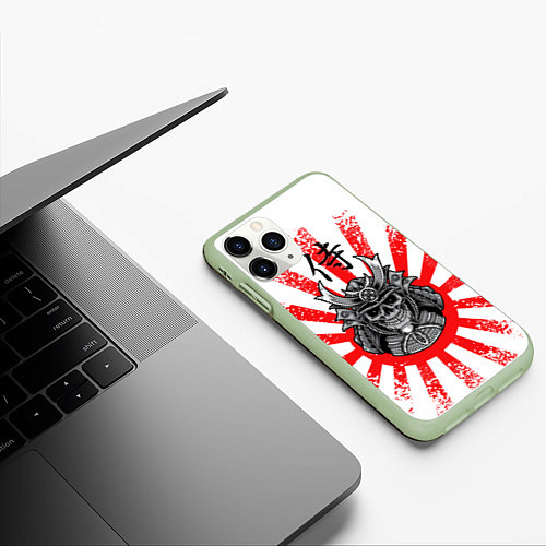 Чехол iPhone 11 Pro матовый Самурай / 3D-Салатовый – фото 3