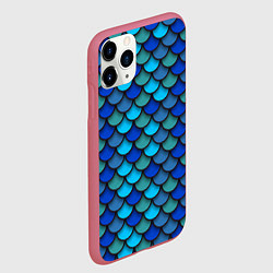 Чехол iPhone 11 Pro матовый Чешуя рыбы, цвет: 3D-малиновый — фото 2