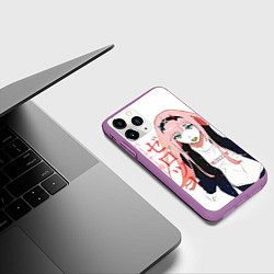 Чехол iPhone 11 Pro матовый Zero Two, Darling in the Franx, цвет: 3D-фиолетовый — фото 2