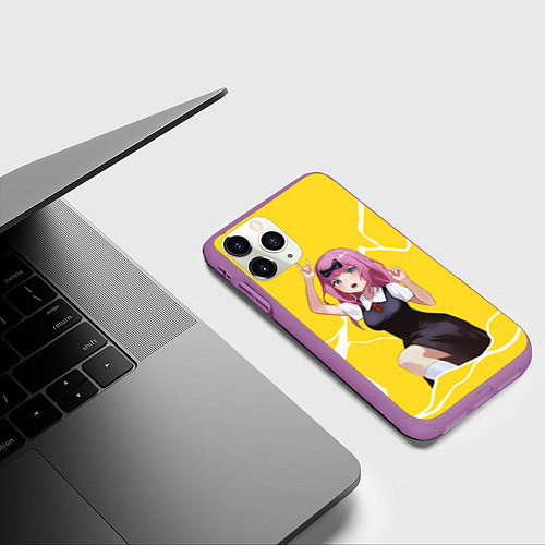Чехол iPhone 11 Pro матовый Chika Chika / 3D-Фиолетовый – фото 3