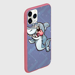 Чехол iPhone 11 Pro матовый Акула, цвет: 3D-малиновый — фото 2