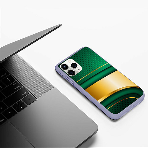 Чехол iPhone 11 Pro матовый GREEN GOLD 3D / 3D-Светло-сиреневый – фото 3