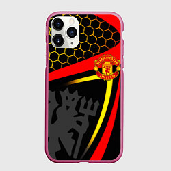 Чехол iPhone 11 Pro матовый МАНЧЕСТЕР MANCHESTER SPORT, цвет: 3D-малиновый