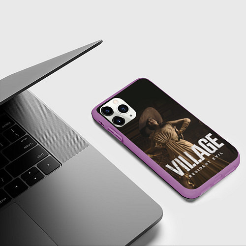 Чехол iPhone 11 Pro матовый RESIDENT EVIL VILLAGE / 3D-Фиолетовый – фото 3