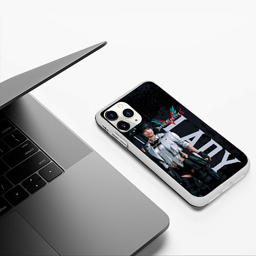 Чехол iPhone 11 Pro матовый Lady / 3D-Белый – фото 3