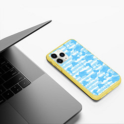 Чехол iPhone 11 Pro матовый Морские жители, цвет: 3D-желтый — фото 2