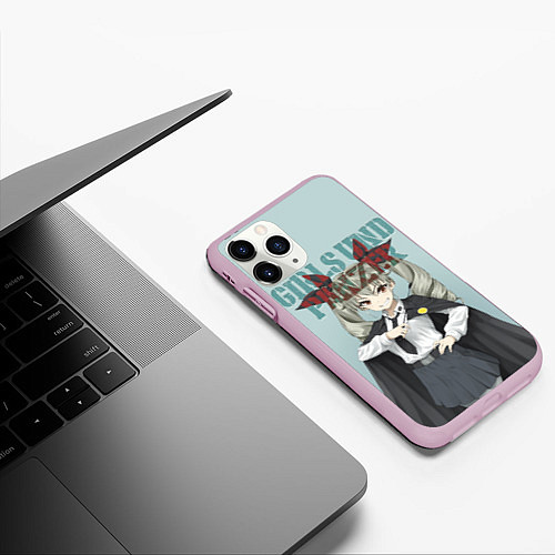 Чехол iPhone 11 Pro матовый Girls und Panzer / 3D-Розовый – фото 3