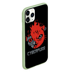 Чехол iPhone 11 Pro матовый СYBERPURR, цвет: 3D-салатовый — фото 2