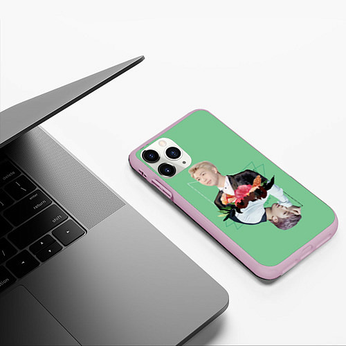 Чехол iPhone 11 Pro матовый RM x J-Hope / 3D-Розовый – фото 3