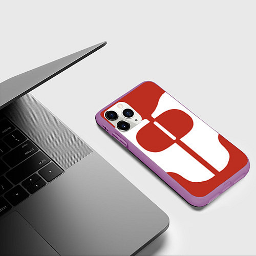 Чехол iPhone 11 Pro матовый Костюм Омни-Мэна / 3D-Фиолетовый – фото 3