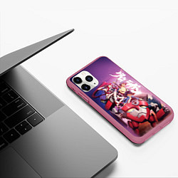 Чехол iPhone 11 Pro матовый Gurren Lagann, цвет: 3D-малиновый — фото 2