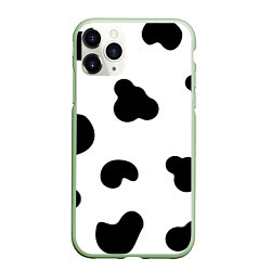 Чехол iPhone 11 Pro матовый Cow print, цвет: 3D-салатовый