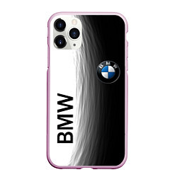 Чехол iPhone 11 Pro матовый Black and White BMW, цвет: 3D-розовый