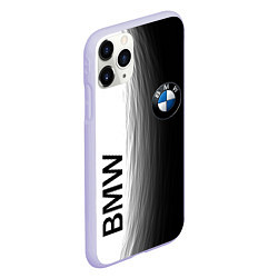 Чехол iPhone 11 Pro матовый Black and White BMW, цвет: 3D-светло-сиреневый — фото 2
