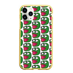 Чехол iPhone 11 Pro матовый Poggers Pattern, цвет: 3D-желтый