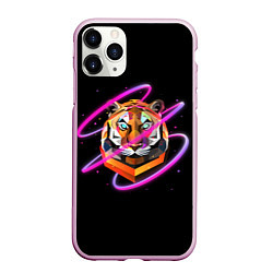 Чехол iPhone 11 Pro матовый Тигр, цвет: 3D-розовый