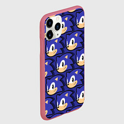 Чехол iPhone 11 Pro матовый Sonic pattern, цвет: 3D-малиновый — фото 2