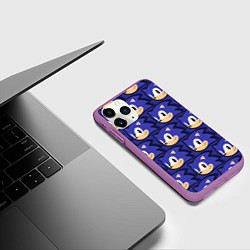 Чехол iPhone 11 Pro матовый Sonic pattern, цвет: 3D-фиолетовый — фото 2