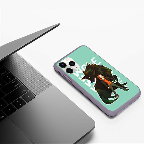 Чехол iPhone 11 Pro матовый Wolf / 3D-Серый – фото 3