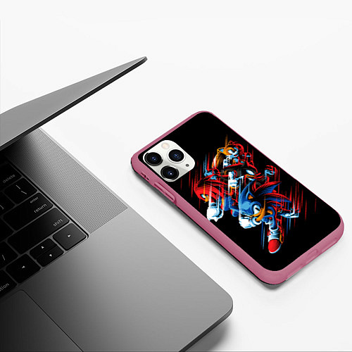 Чехол iPhone 11 Pro матовый Sonics team / 3D-Малиновый – фото 3