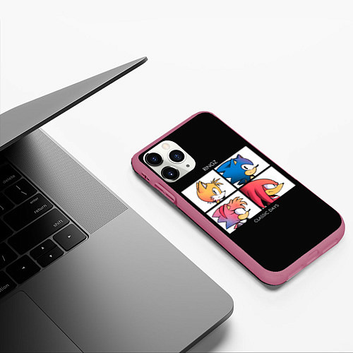 Чехол iPhone 11 Pro матовый Ringz band / 3D-Малиновый – фото 3