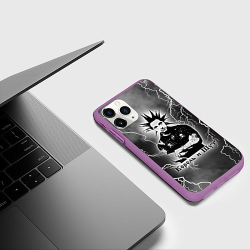 Чехол iPhone 11 Pro матовый КОРОЛЬ И ШУТ - ГОРШОК / 3D-Фиолетовый – фото 3