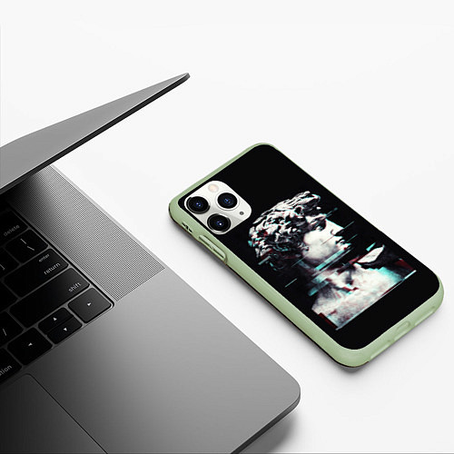 Чехол iPhone 11 Pro матовый David Glitch / 3D-Салатовый – фото 3