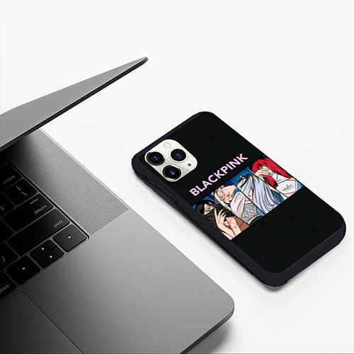 Чехол iPhone 11 Pro матовый Hide eyes Blackpink / 3D-Черный – фото 3