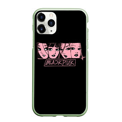 Чехол iPhone 11 Pro матовый Black Pink Art, цвет: 3D-салатовый