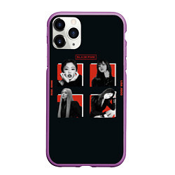 Чехол iPhone 11 Pro матовый BLACKPINK Red and black, цвет: 3D-фиолетовый