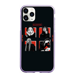 Чехол iPhone 11 Pro матовый BLACKPINK Red and black, цвет: 3D-светло-сиреневый