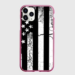 Чехол iPhone 11 Pro матовый ЗВЕЗДНО-ПОЛОСАТЫЙ, цвет: 3D-малиновый